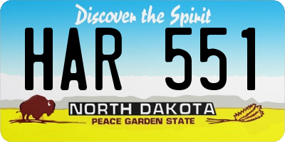 ND license plate HAR551