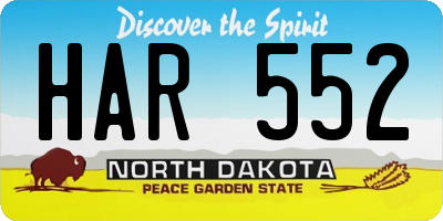 ND license plate HAR552