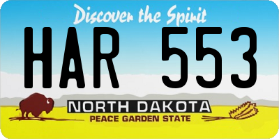 ND license plate HAR553