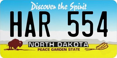 ND license plate HAR554