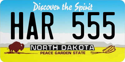 ND license plate HAR555