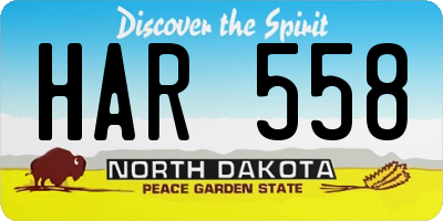 ND license plate HAR558