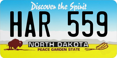 ND license plate HAR559