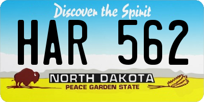 ND license plate HAR562