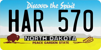 ND license plate HAR570
