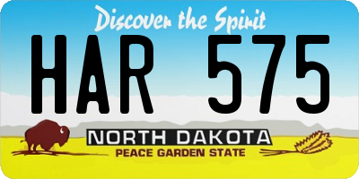 ND license plate HAR575