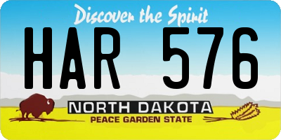 ND license plate HAR576