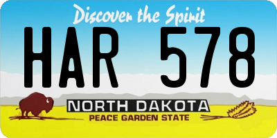ND license plate HAR578