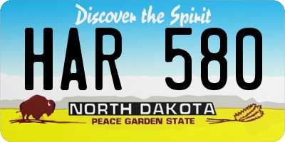 ND license plate HAR580