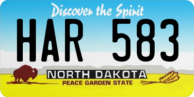 ND license plate HAR583