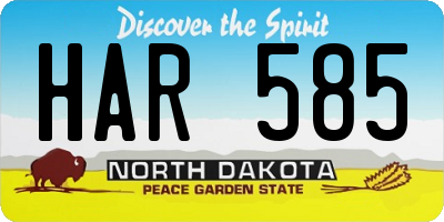 ND license plate HAR585