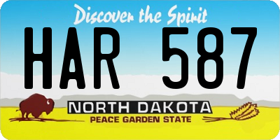 ND license plate HAR587