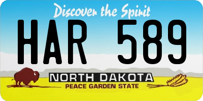 ND license plate HAR589