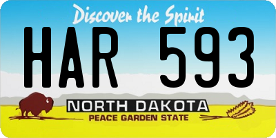 ND license plate HAR593