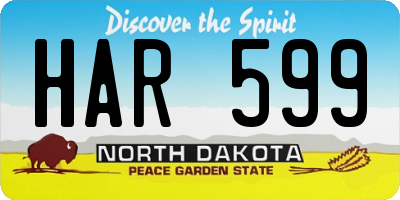 ND license plate HAR599