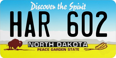 ND license plate HAR602