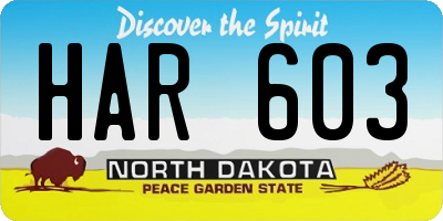 ND license plate HAR603
