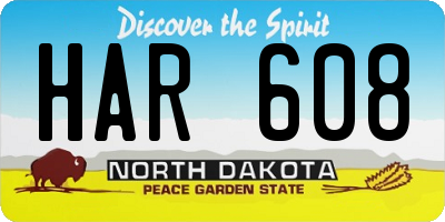 ND license plate HAR608