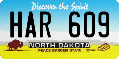 ND license plate HAR609
