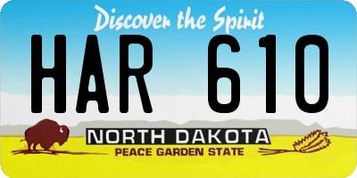 ND license plate HAR610