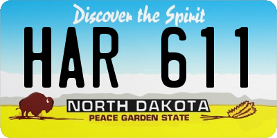 ND license plate HAR611