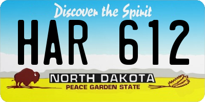 ND license plate HAR612