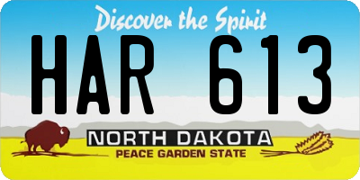 ND license plate HAR613