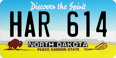 ND license plate HAR614