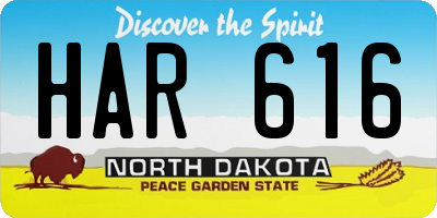 ND license plate HAR616
