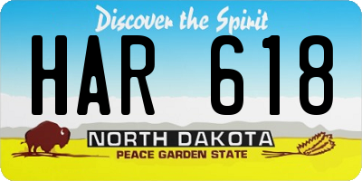 ND license plate HAR618