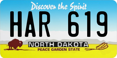 ND license plate HAR619