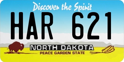 ND license plate HAR621