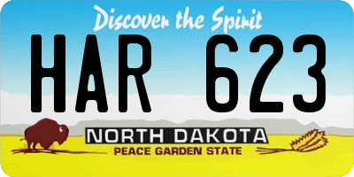 ND license plate HAR623
