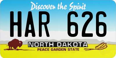 ND license plate HAR626