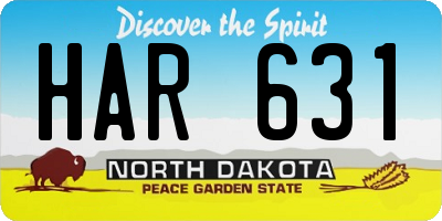 ND license plate HAR631