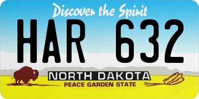 ND license plate HAR632
