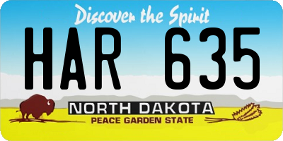 ND license plate HAR635
