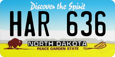 ND license plate HAR636