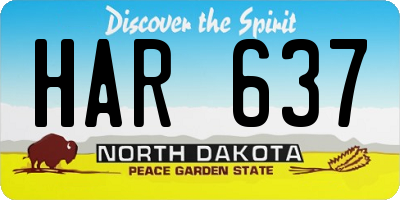 ND license plate HAR637