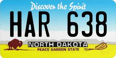 ND license plate HAR638