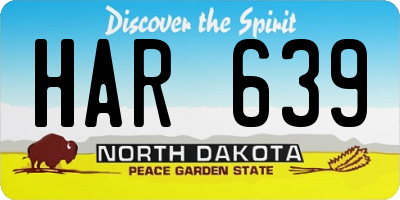ND license plate HAR639