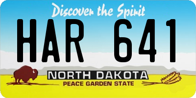 ND license plate HAR641