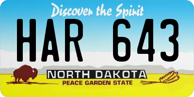 ND license plate HAR643