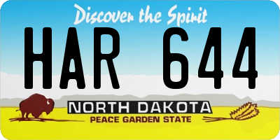 ND license plate HAR644
