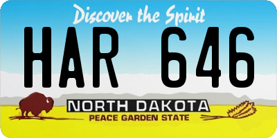 ND license plate HAR646