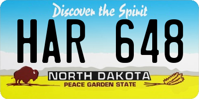 ND license plate HAR648