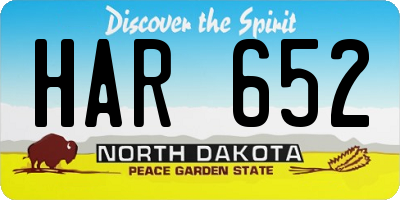 ND license plate HAR652