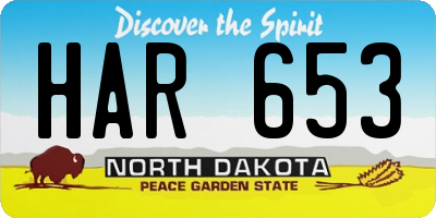 ND license plate HAR653