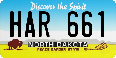 ND license plate HAR661