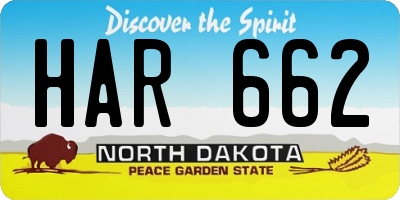 ND license plate HAR662